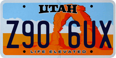 UT license plate Z906UX