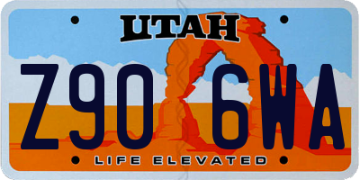 UT license plate Z906WA