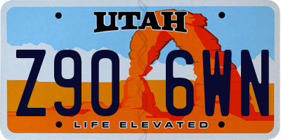 UT license plate Z906WN
