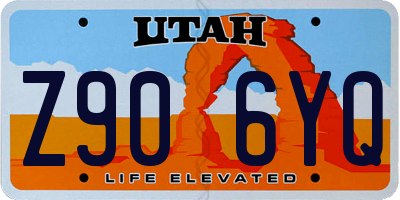 UT license plate Z906YQ
