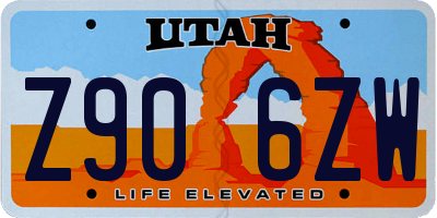 UT license plate Z906ZW