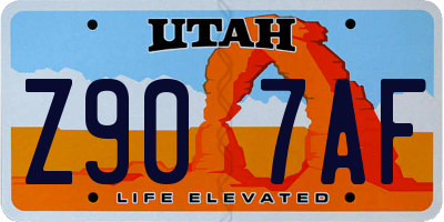 UT license plate Z907AF