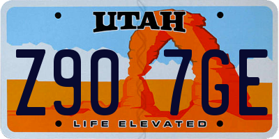 UT license plate Z907GE