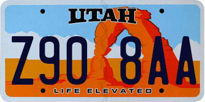 UT license plate Z908AA