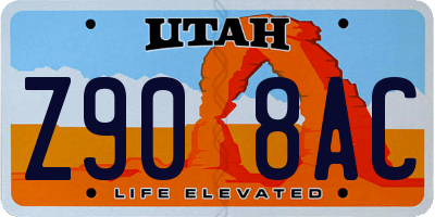 UT license plate Z908AC