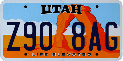 UT license plate Z908AG