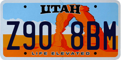 UT license plate Z908BM