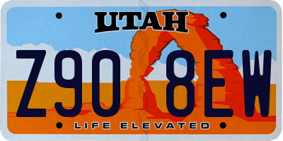 UT license plate Z908EW