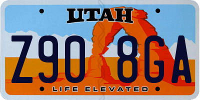 UT license plate Z908GA