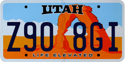 UT license plate Z908GI