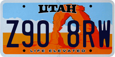 UT license plate Z908RW
