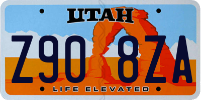 UT license plate Z908ZA