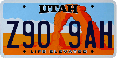 UT license plate Z909AH