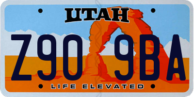 UT license plate Z909BA