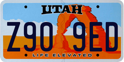 UT license plate Z909ED