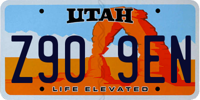 UT license plate Z909EN