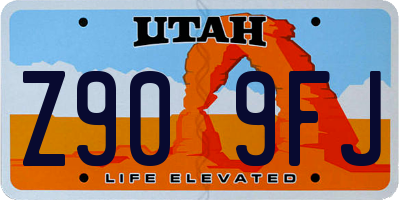 UT license plate Z909FJ
