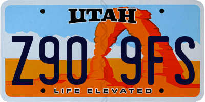 UT license plate Z909FS