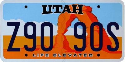 UT license plate Z909OS