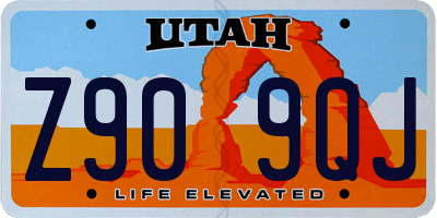 UT license plate Z909QJ