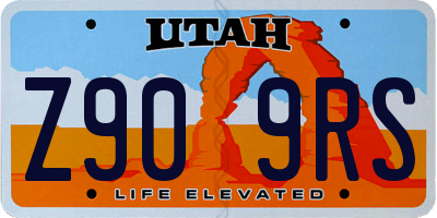 UT license plate Z909RS