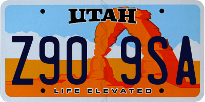 UT license plate Z909SA
