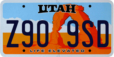 UT license plate Z909SD