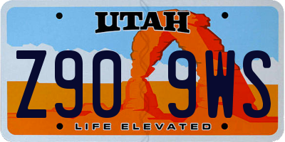 UT license plate Z909WS