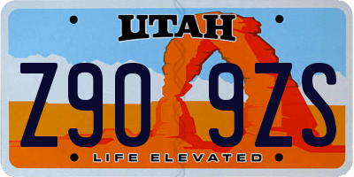 UT license plate Z909ZS