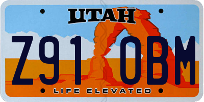 UT license plate Z910BM