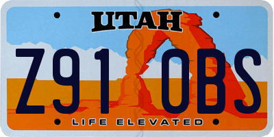 UT license plate Z910BS