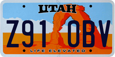UT license plate Z910BV