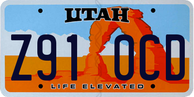 UT license plate Z910CD