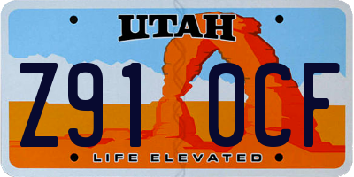 UT license plate Z910CF