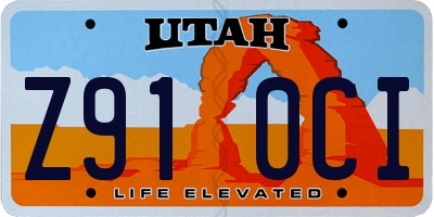 UT license plate Z910CI
