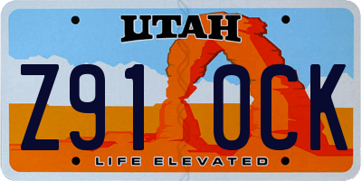 UT license plate Z910CK