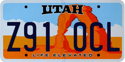 UT license plate Z910CL