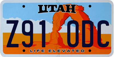 UT license plate Z910DC