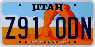 UT license plate Z910DN