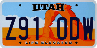 UT license plate Z910DW