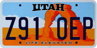UT license plate Z910EP