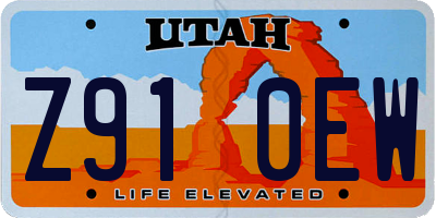 UT license plate Z910EW