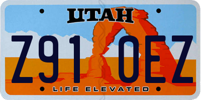 UT license plate Z910EZ