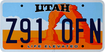 UT license plate Z910FN