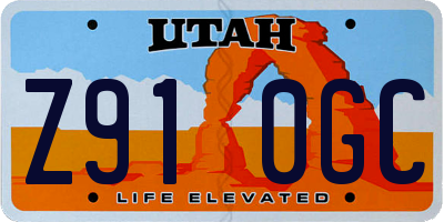 UT license plate Z910GC