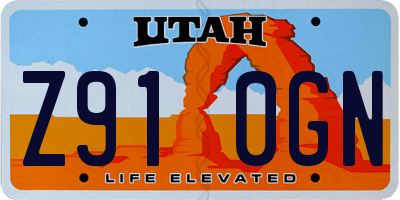 UT license plate Z910GN