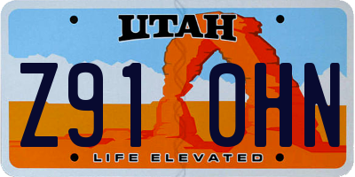 UT license plate Z910HN