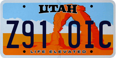 UT license plate Z910IC