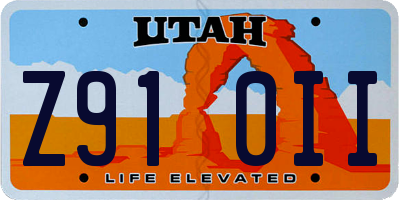 UT license plate Z910II