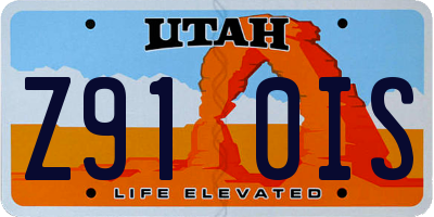UT license plate Z910IS